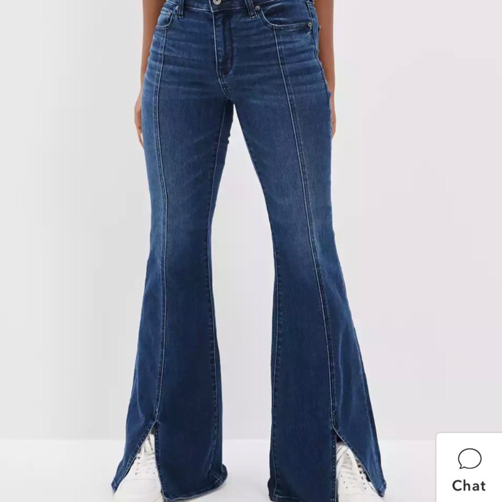 American Eagle Slit Flare Jeans 4 X-Short